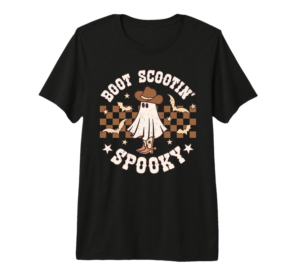 Boot Scootin Spooky Groovy Western T-Shirt - Minimalist Print for Adults - T-Shirt, Sweatshirt, Hoodie