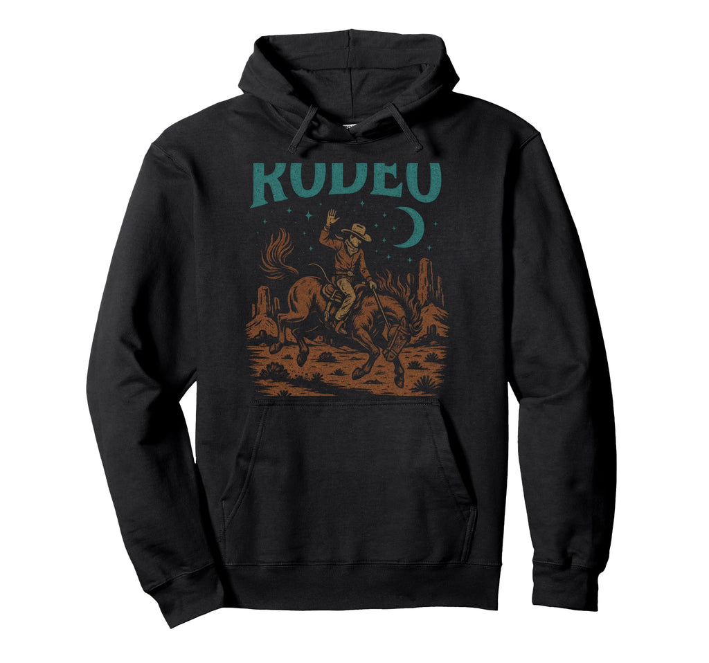 Rodeo Cowboy Horse Riding Hoodie - Trendy Graphic for Adults - T-Shirt, Sweatshirt, Hoodie