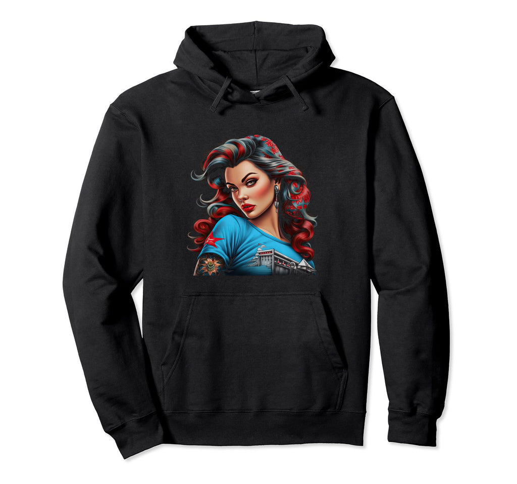 Pinup Pin Up Hoodie - Fun Novelty Design for Adults - T-Shirt, Sweatshirt, Hoodie