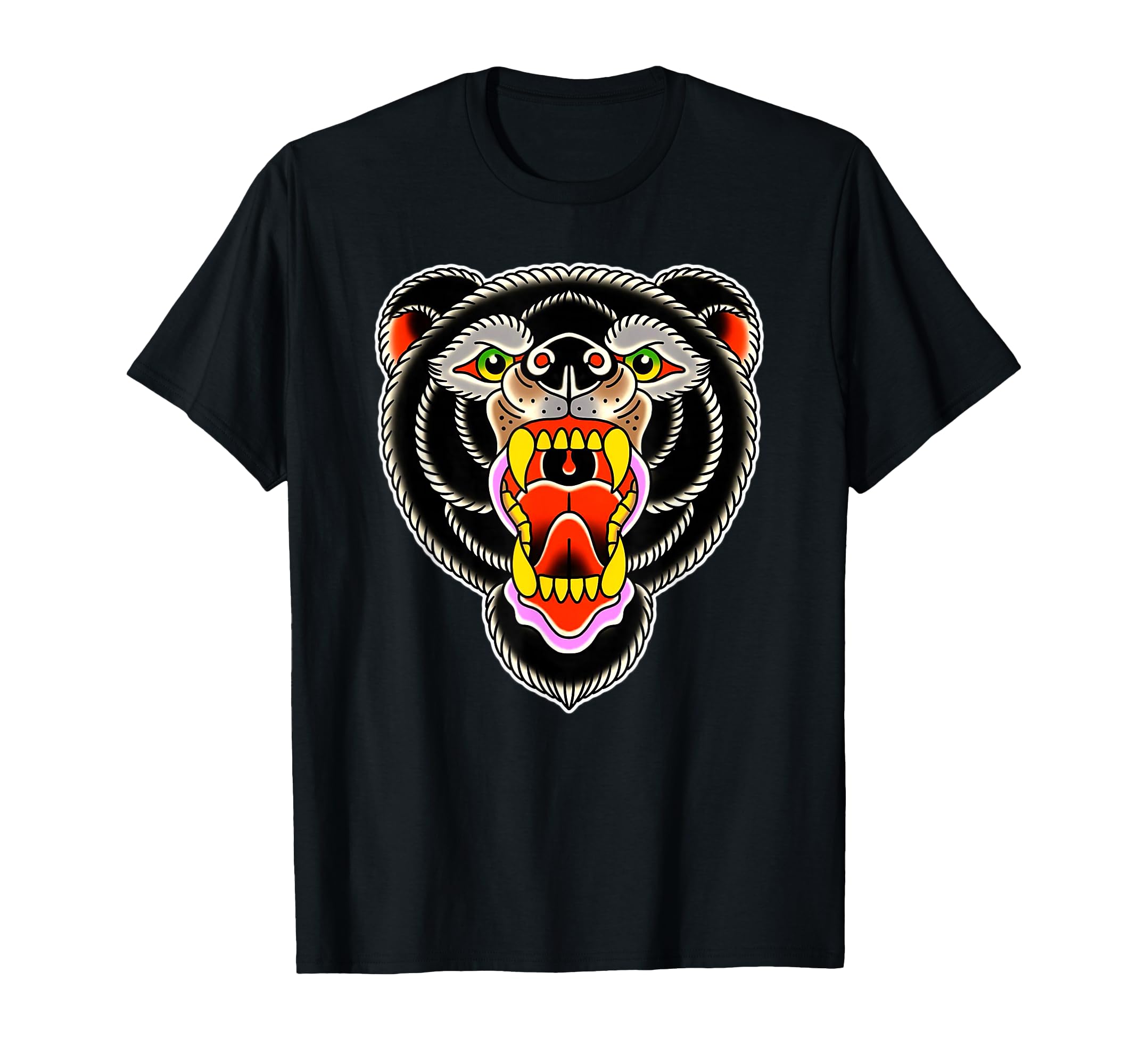 Black Bear Traditional Tattoo Flash T-Shirt - Novelty Apparel for Adults - T-Shirt, Sweatshirt, Hoodie