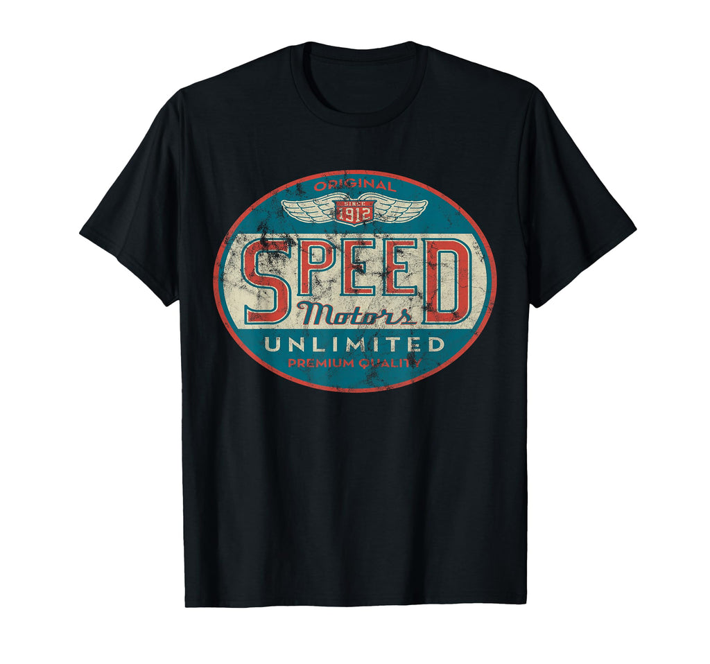 Speed Motor Distressed Shirts T-Shirt - Fun Novelty Design for Adults - T-Shirt, Sweatshirt, Hoodie