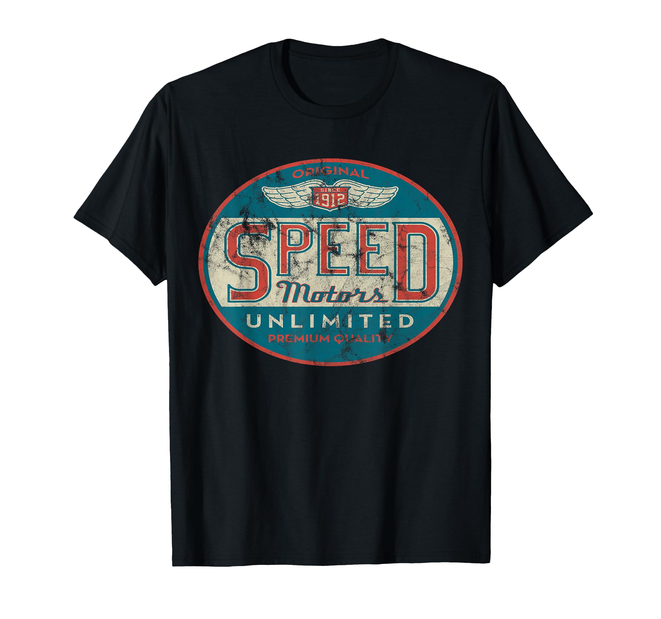 Speed Motor Distressed Shirts T-Shirt - Fun Novelty Design for Adults - T-Shirt, Sweatshirt, Hoodie