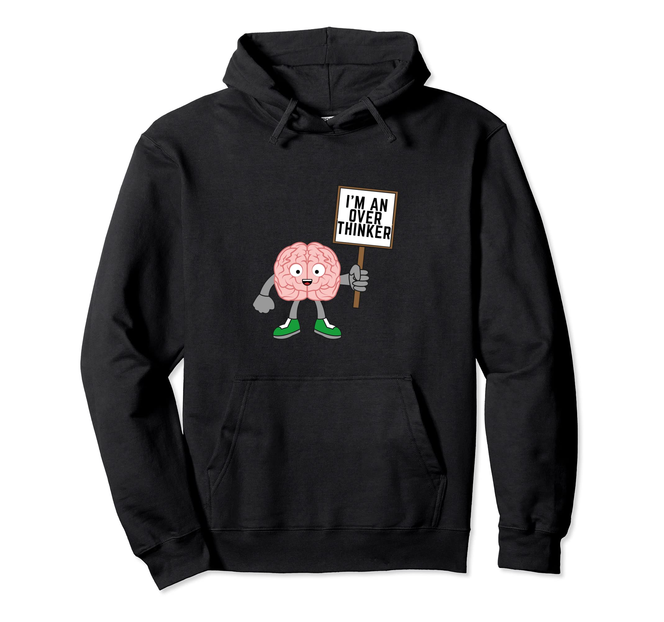Im Overthinker Mental Health Brain Hoodie - Minimalist Print for Adults - T-Shirt, Sweatshirt, Hoodie