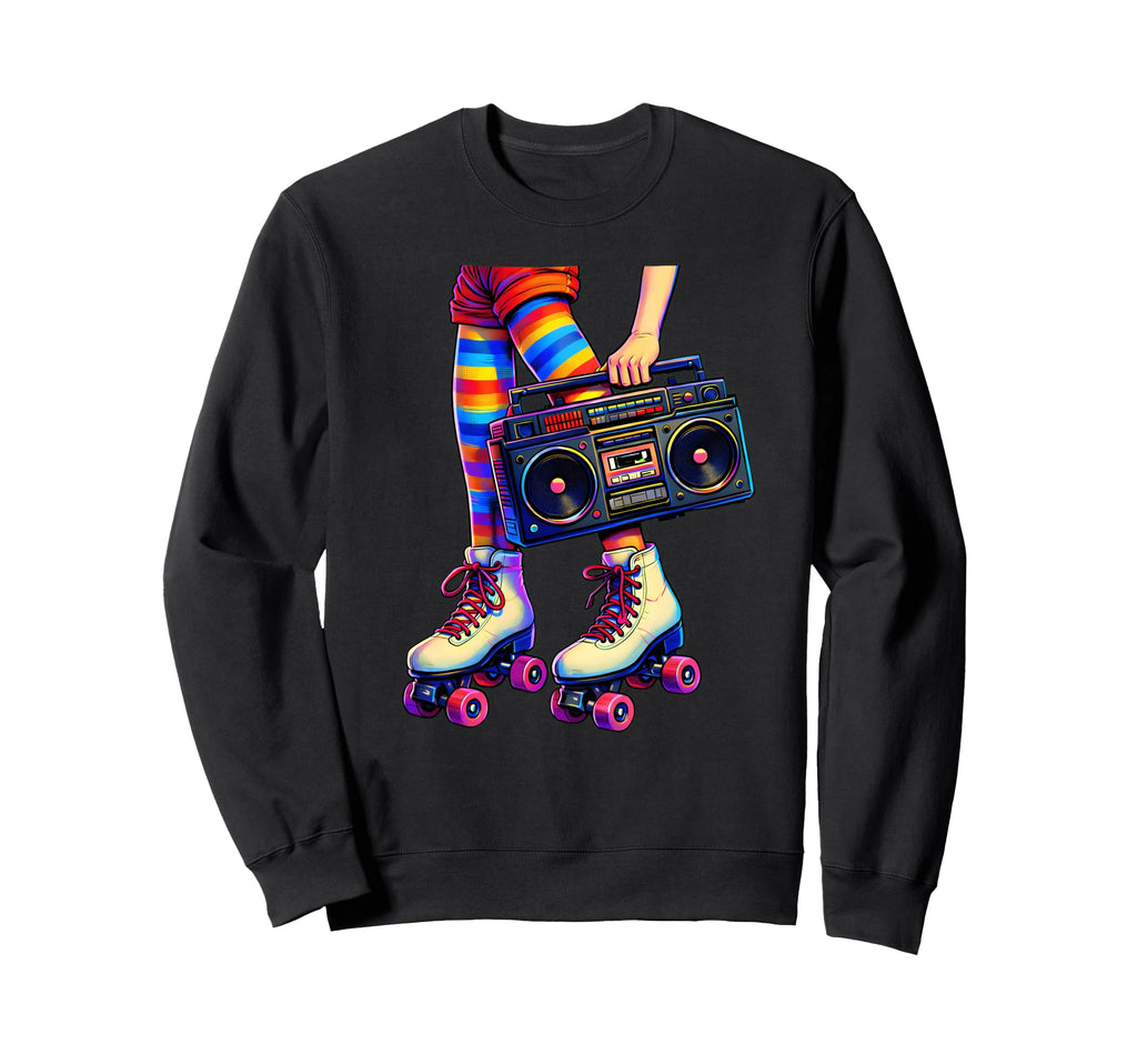 Boombox Roller 80S Vibe Nostalgia Old Sweatshirt - Streetwear Style Unisex - T-Shirt, Sweatshirt, Hoodie