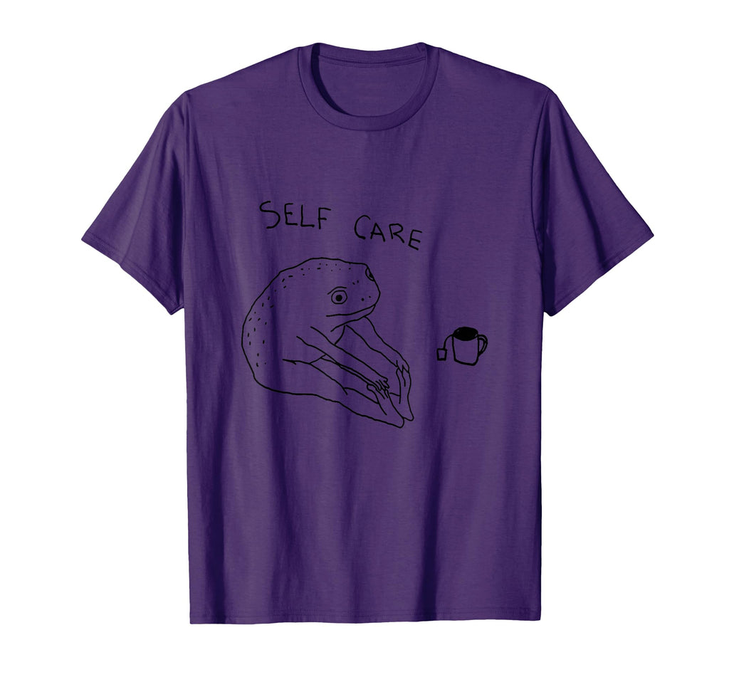 Self Care Frog Drinking Tea T-Shirt - Trendy Graphic Men Women - T-Shirt, Sweatshirt, Hoodie