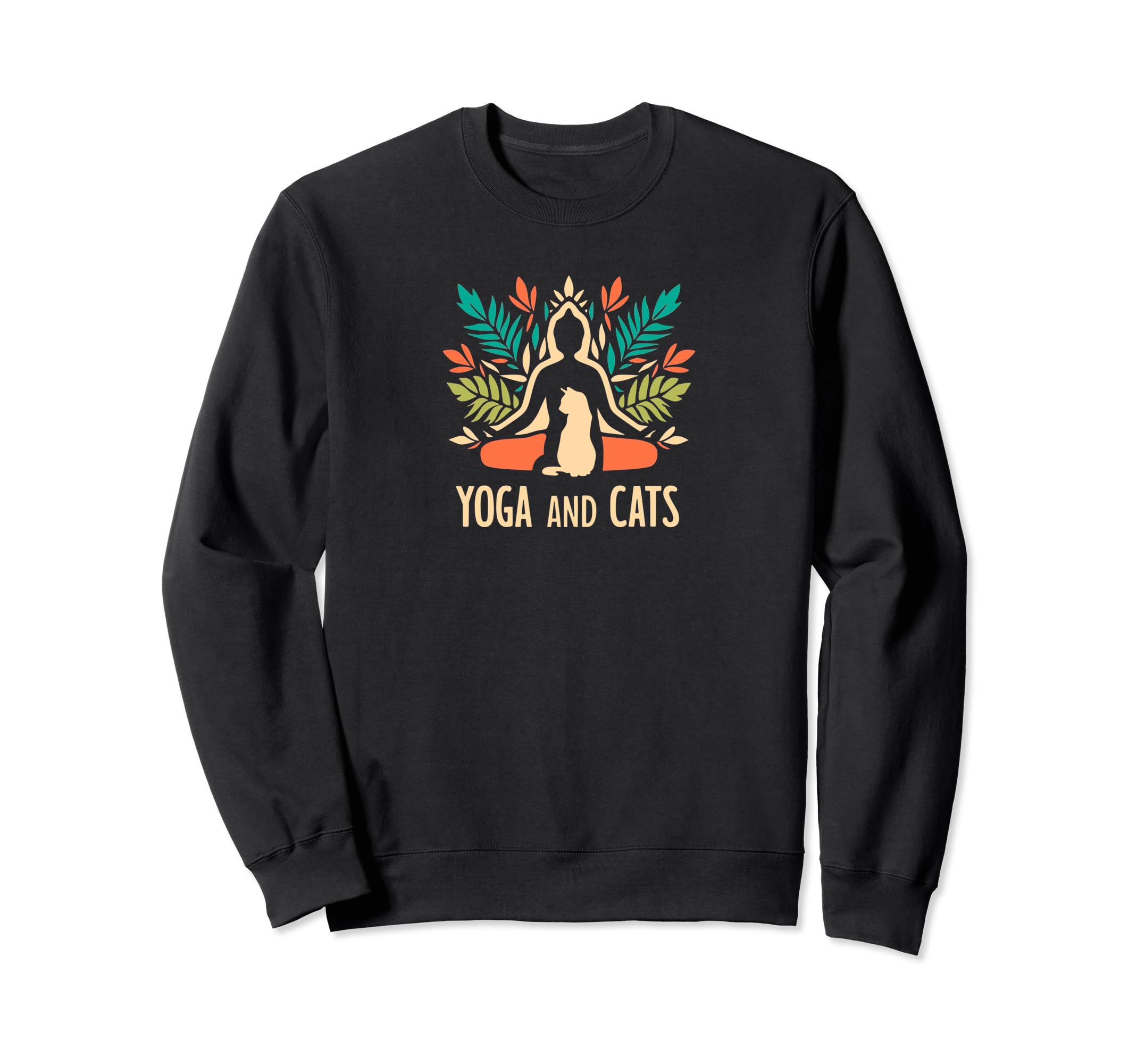 Zen Cat Meditation Mindfulness Yoga Sweatshirt - Unique Graphic Men Women - T-Shirt, Sweatshirt, Hoodie