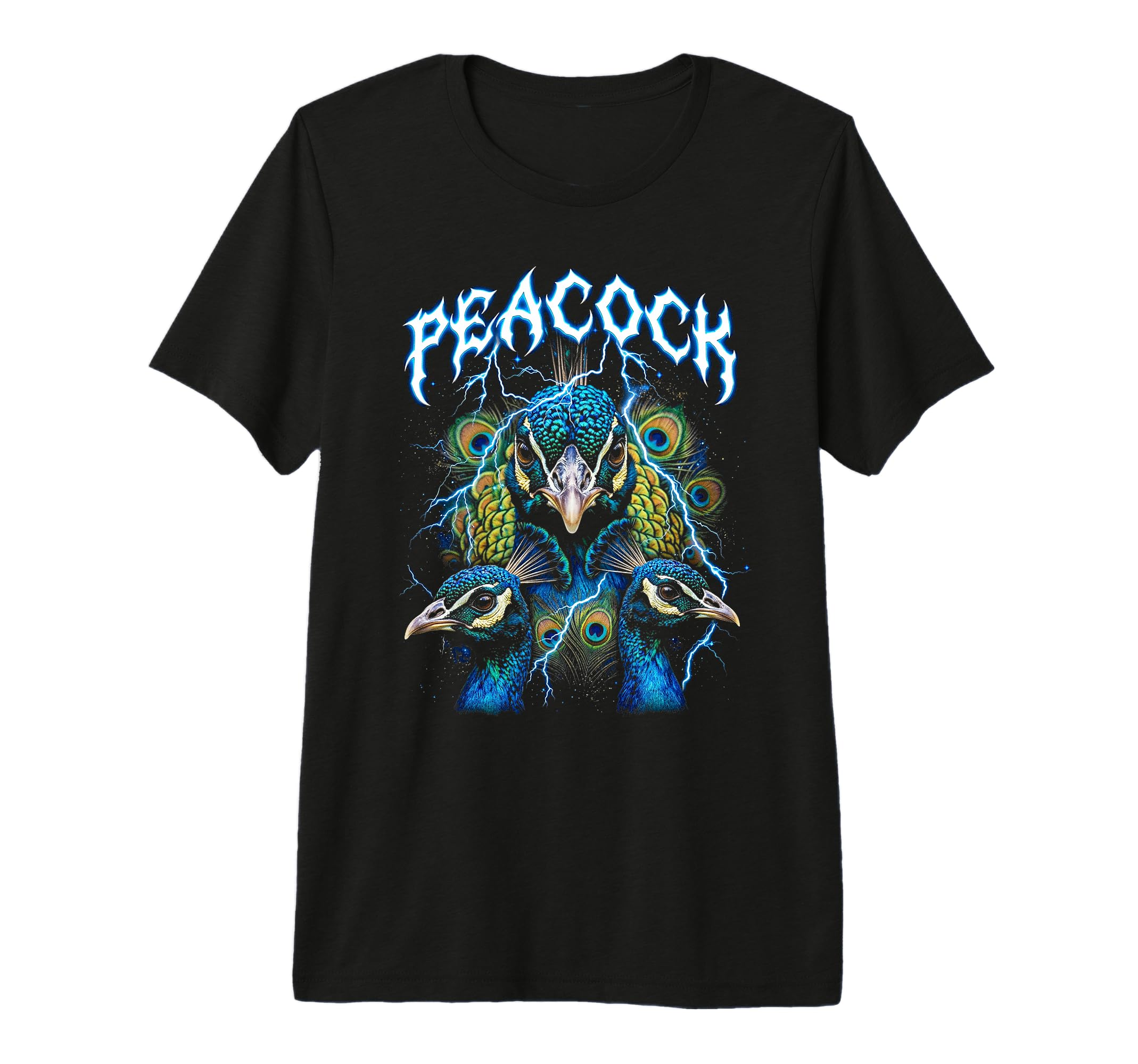 Peacock 90S Heavy Metal Peacock Bird T-Shirt - Casual Everyday Wear Unisex - T-Shirt, Sweatshirt, Hoodie
