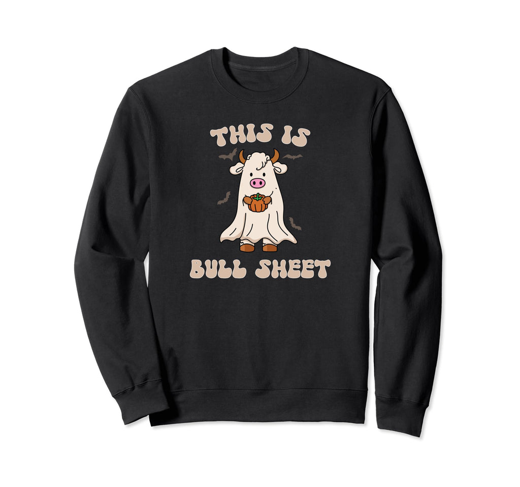 Bull Sheet Ghost Western Halloween Sweatshirt - Minimalist Print Unisex - T-Shirt, Sweatshirt, Hoodie