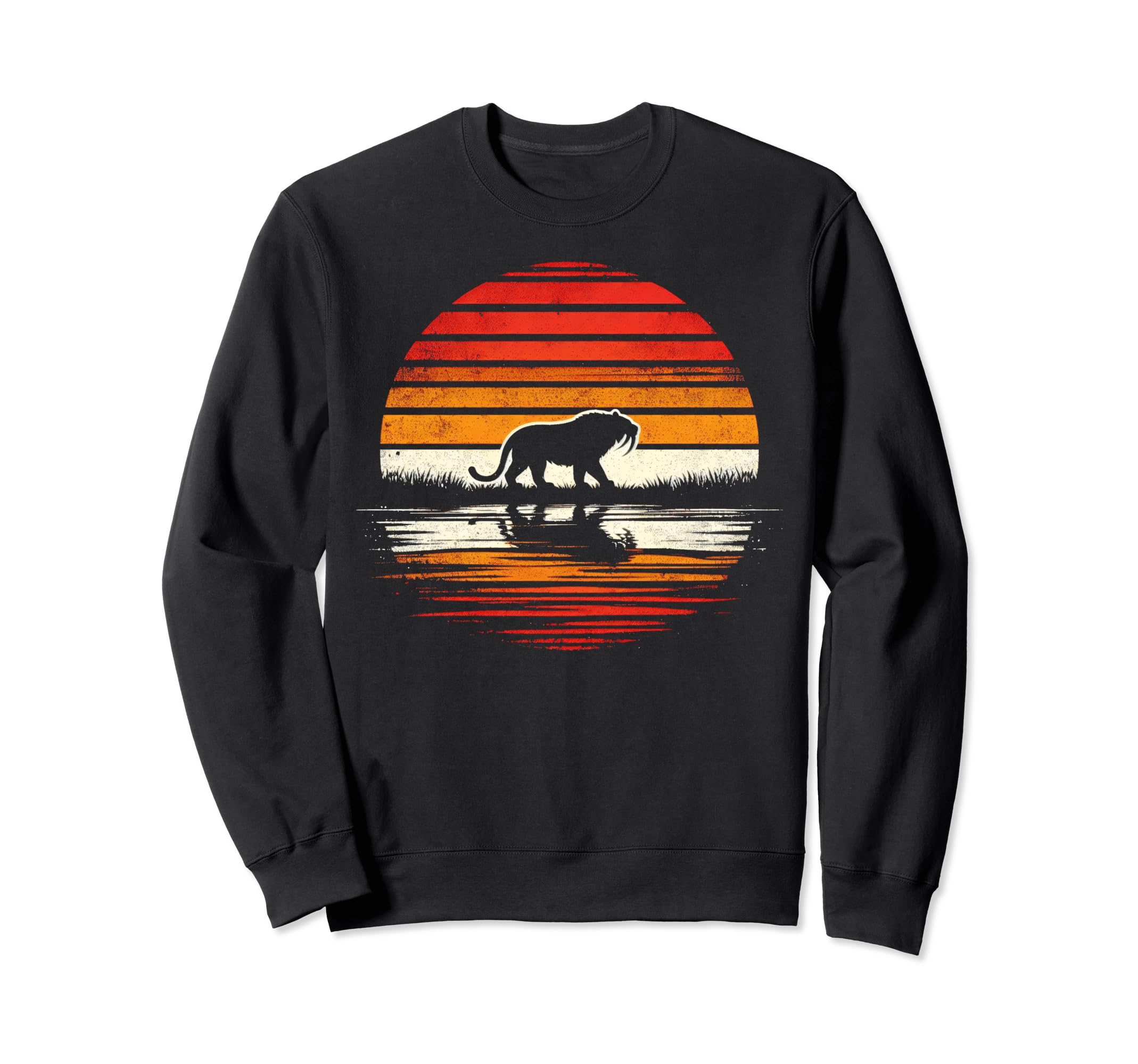 Saber Toothed Tiger Sunset Safari Sweatshirt - Custom Art Print Men Women - T-Shirt, Sweatshirt, Hoodie