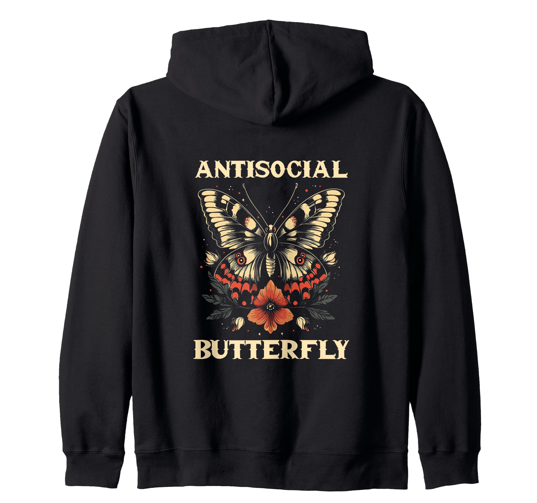 Antisocial Butterfly Gift Hoodie - Custom Art Print Men Women - T-Shirt, Sweatshirt, Hoodie