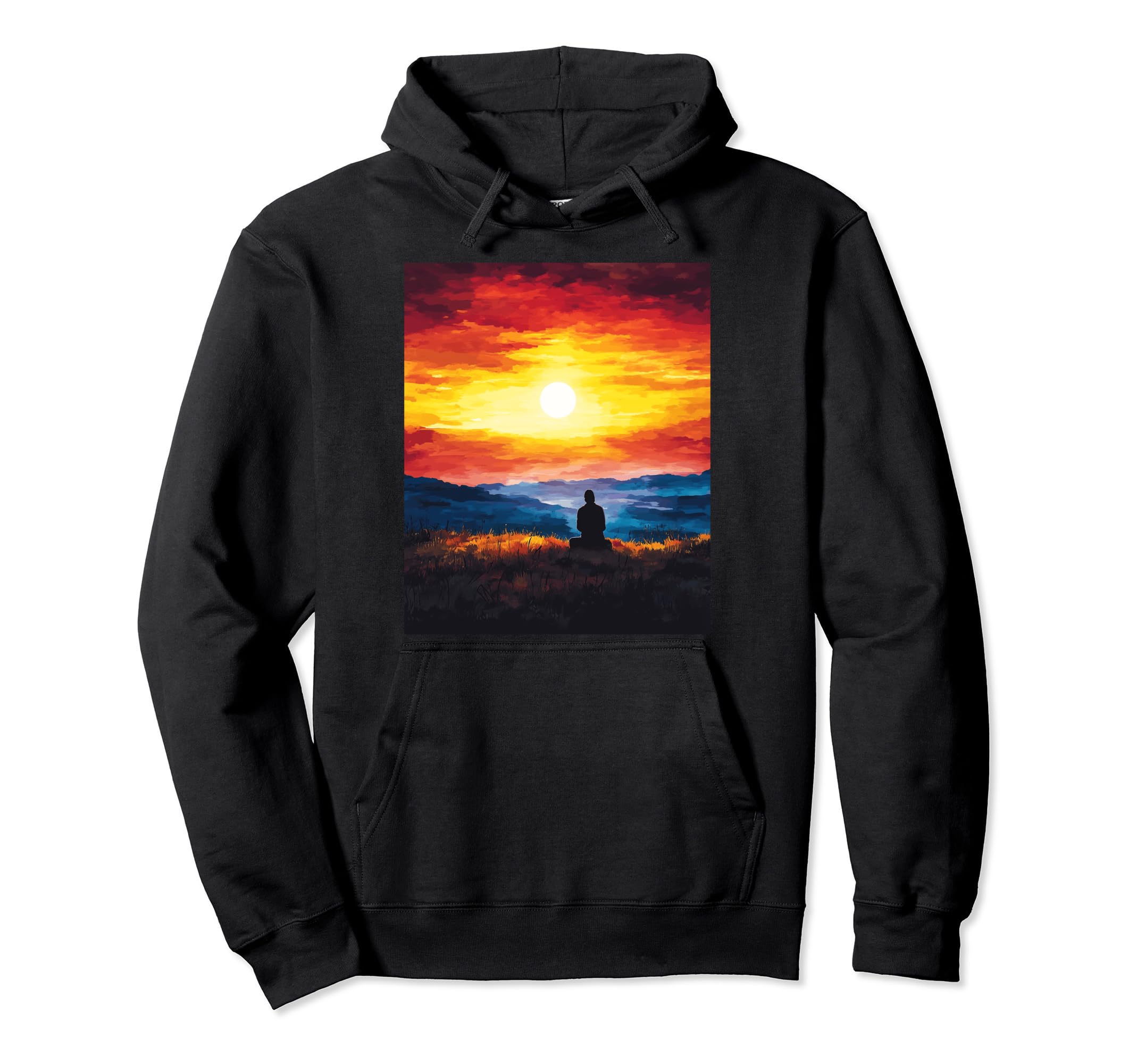 Mindful Serenity Peaceful Nature Scene Hoodie - Unique Graphic Unisex - T-Shirt, Sweatshirt, Hoodie
