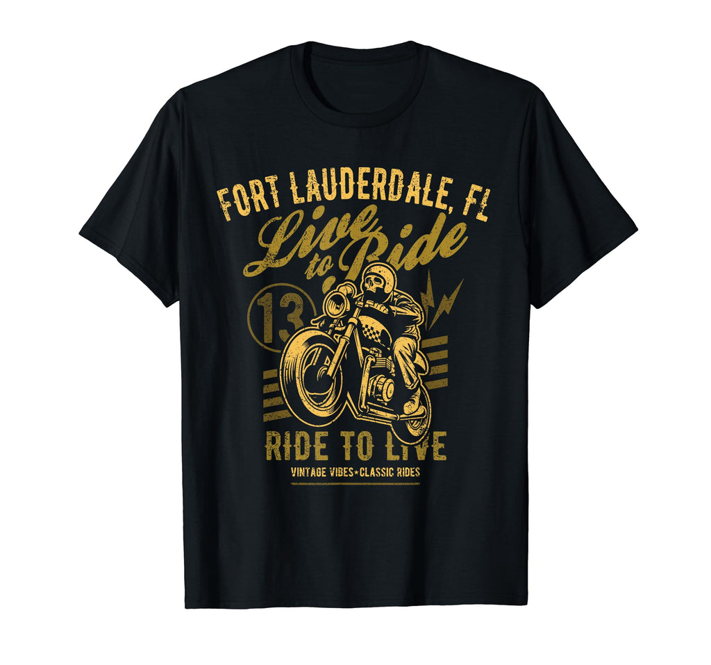 Fort Lauderdale Florida Motorcycle Rider T-Shirt - Graphic Print for Adults - T-Shirt, Sweatshirt, Hoodie