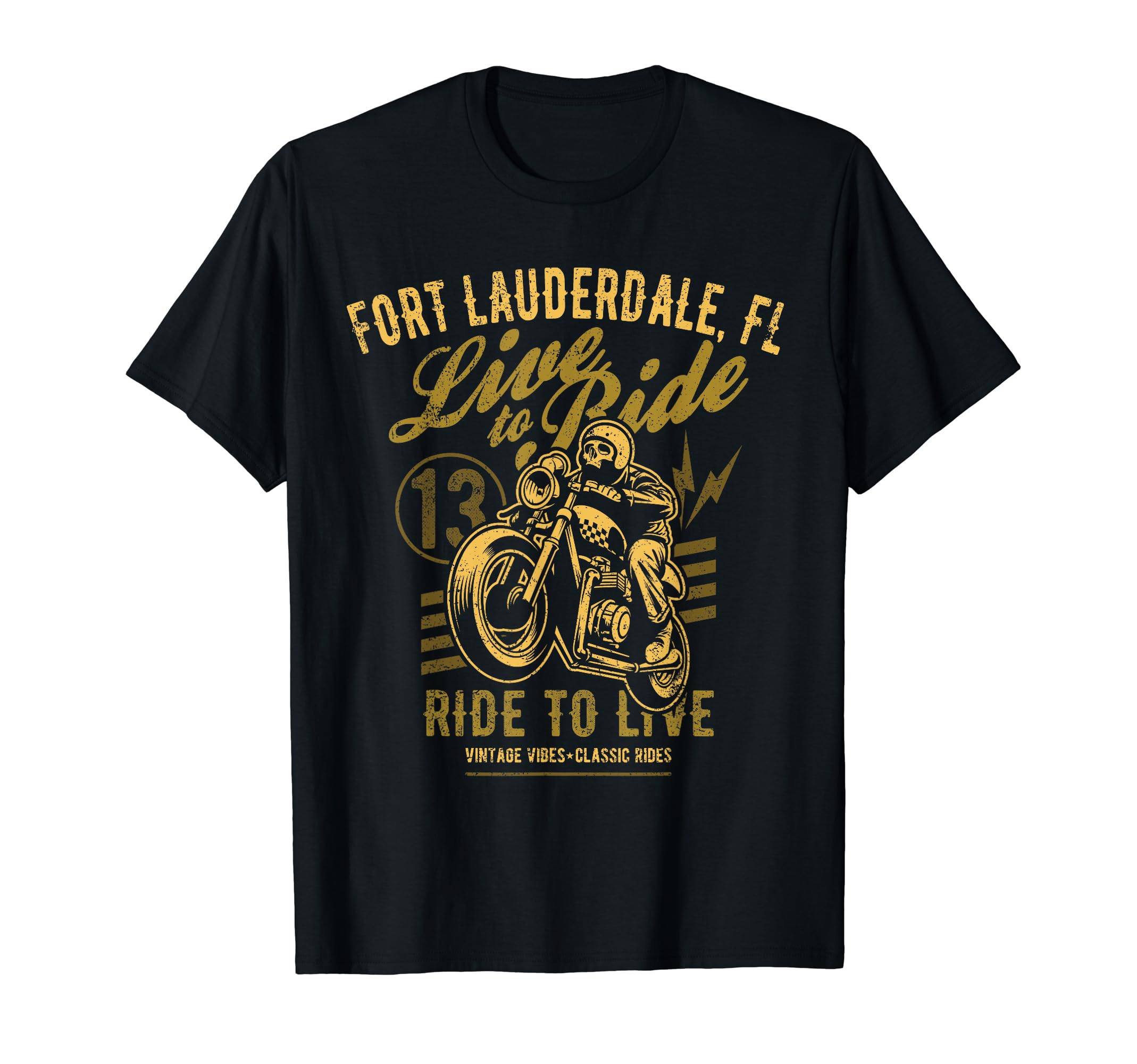 Fort Lauderdale Florida Motorcycle Rider T-Shirt - Graphic Print for Adults - T-Shirt, Sweatshirt, Hoodie