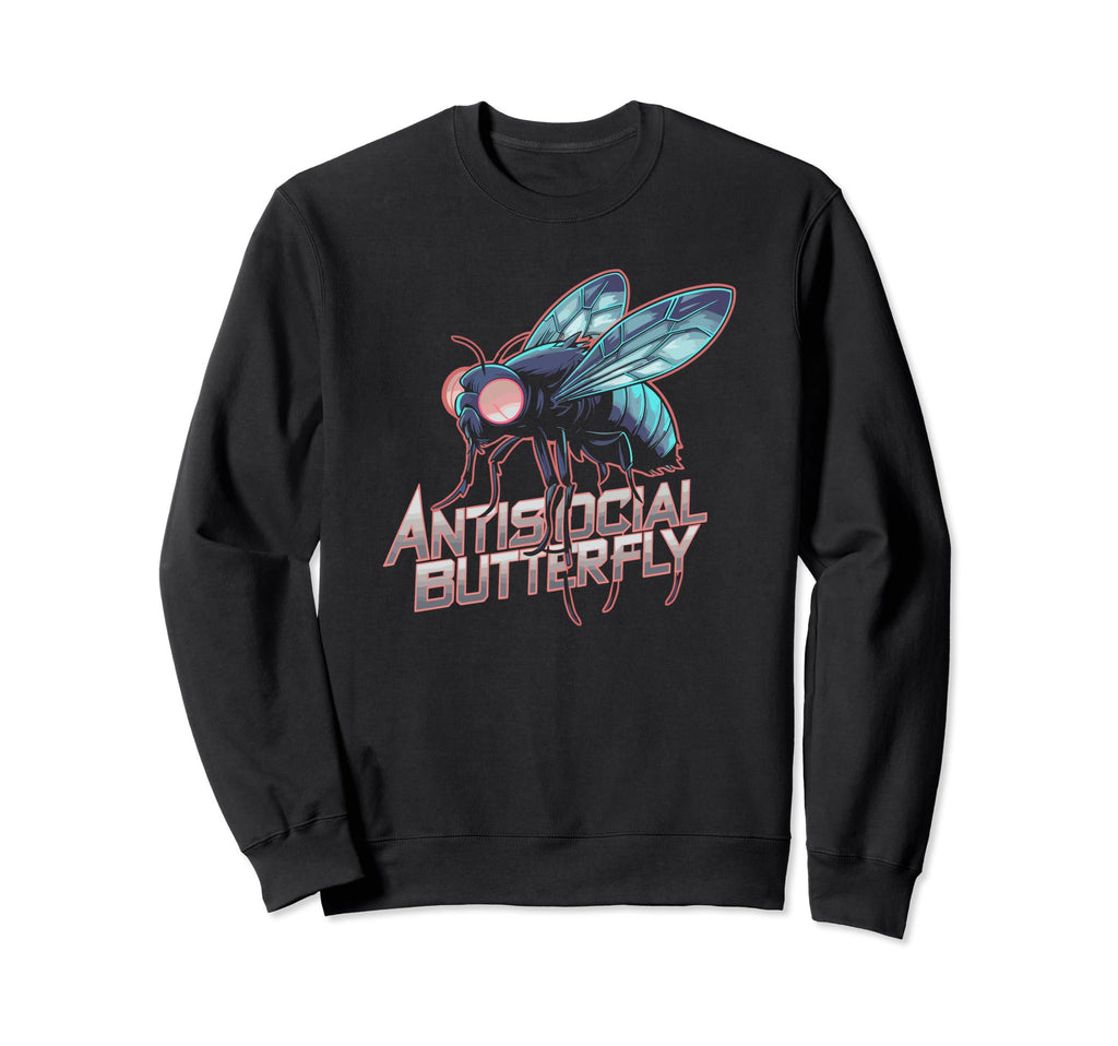 Antisocial Butterfly Housefly Sweatshirt - Custom Art Print Men Women - T-Shirt, Sweatshirt, Hoodie
