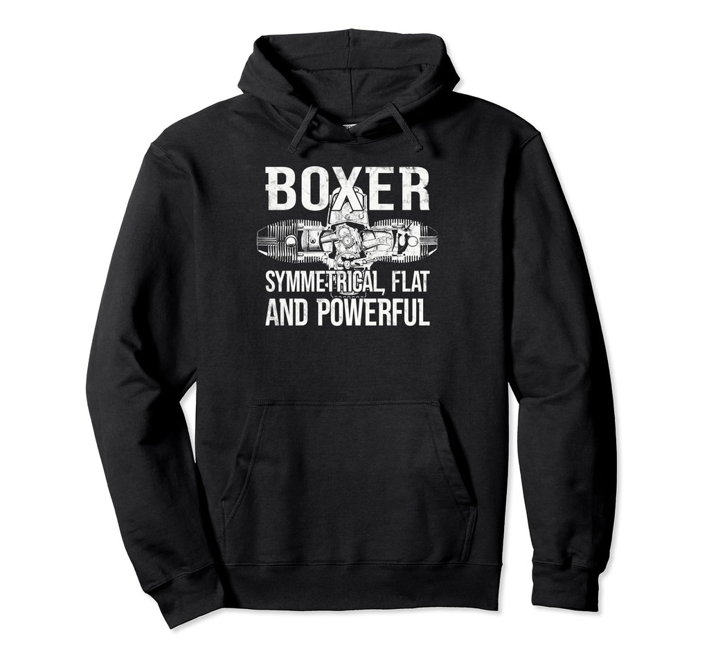 Boxer Symmetrical Flat Powerful Motorbike Hoodie - Minimalist Print Unisex - T-Shirt, Sweatshirt, Hoodie