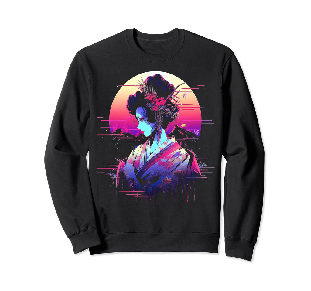 Vaporwave Geisha 80S Synthwave 6 Sweatshirt - Streetwear Style for Adults - T-Shirt, Sweatshirt, Hoodie