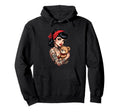 Tattooed Pin Up Teddy Art Hoodie - Custom Art Print Unisex - T-Shirt, Sweatshirt, Hoodie