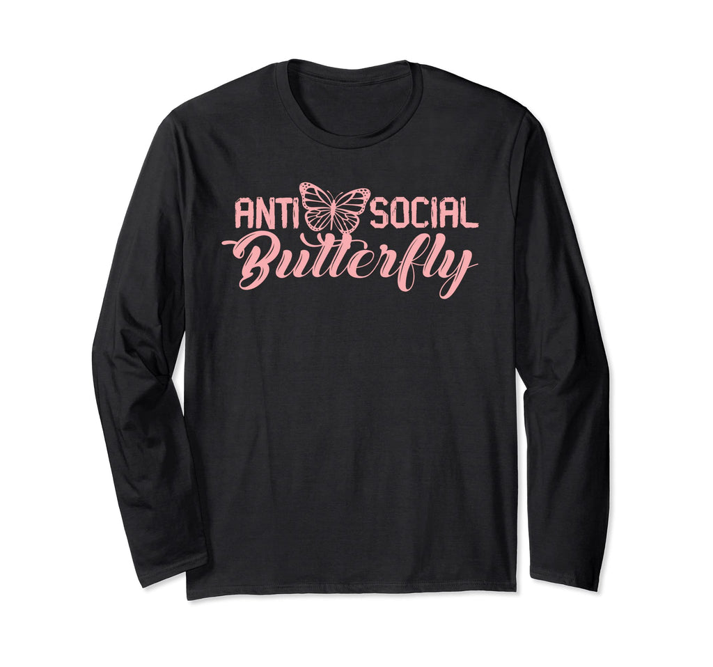 Antisocial Butterfly Antisocial Introvert T-Shirt - Unique Graphic Unisex - T-Shirt, Sweatshirt, Hoodie