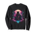 Synthwave Cat Samurai Mediation Sweatshirt - Unique Graphic Unisex - T-Shirt, Sweatshirt, Hoodie