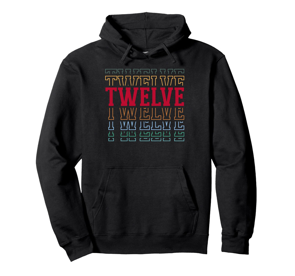 Twelve 12Th Birthday Layered Text 12 Year Hoodie - Graphic Print Men Women - T-Shirt, Sweatshirt, Hoodie