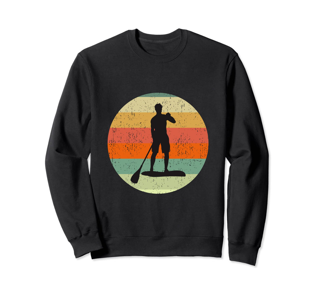Stand Up Paddleboard Sunset Distressed Sweatshirt - Unique Graphic Unisex - T-Shirt, Sweatshirt, Hoodie