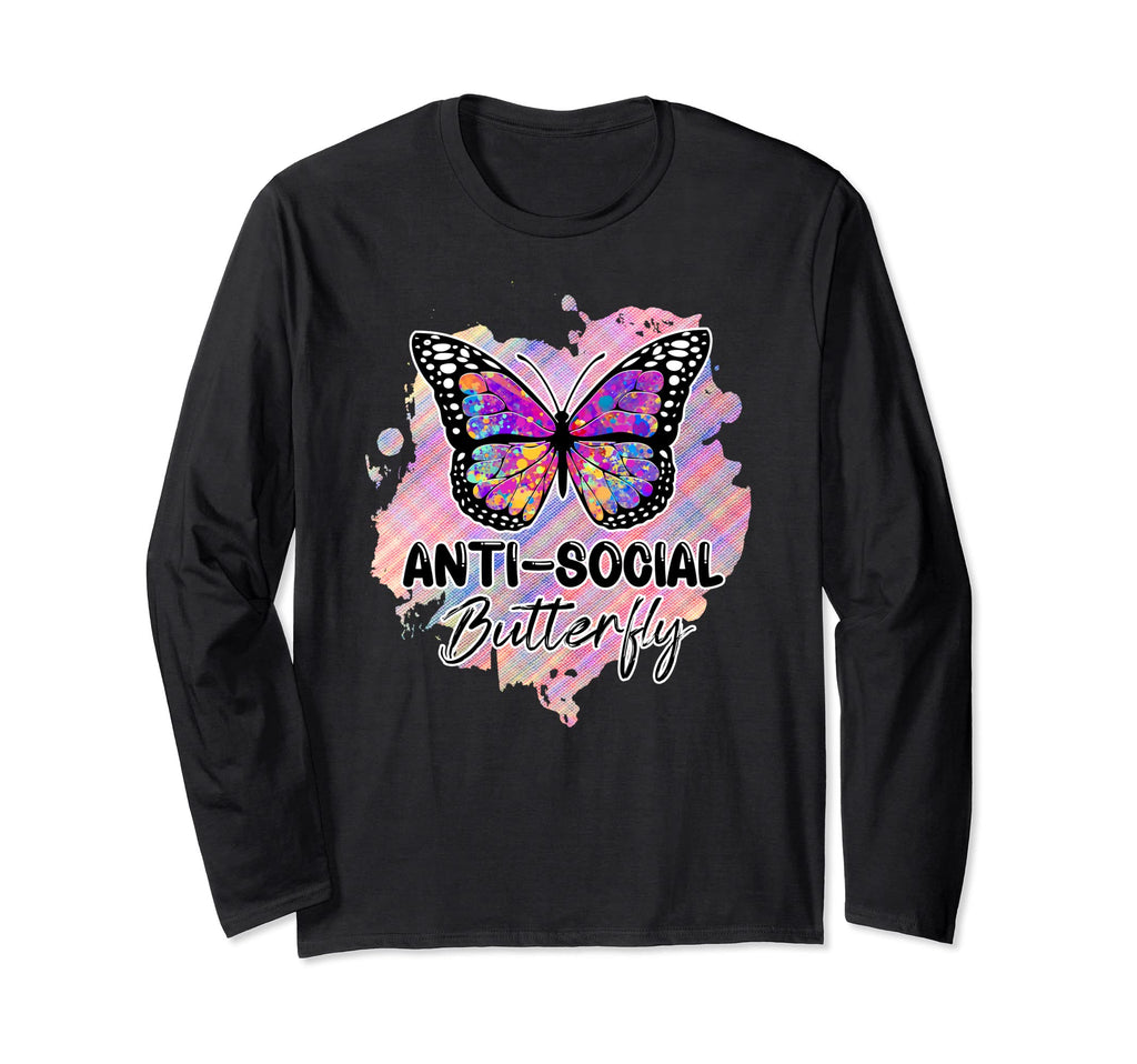 Antisocial Butterfly Funny Introvert T-Shirt - Unique Graphic Unisex - T-Shirt, Sweatshirt, Hoodie