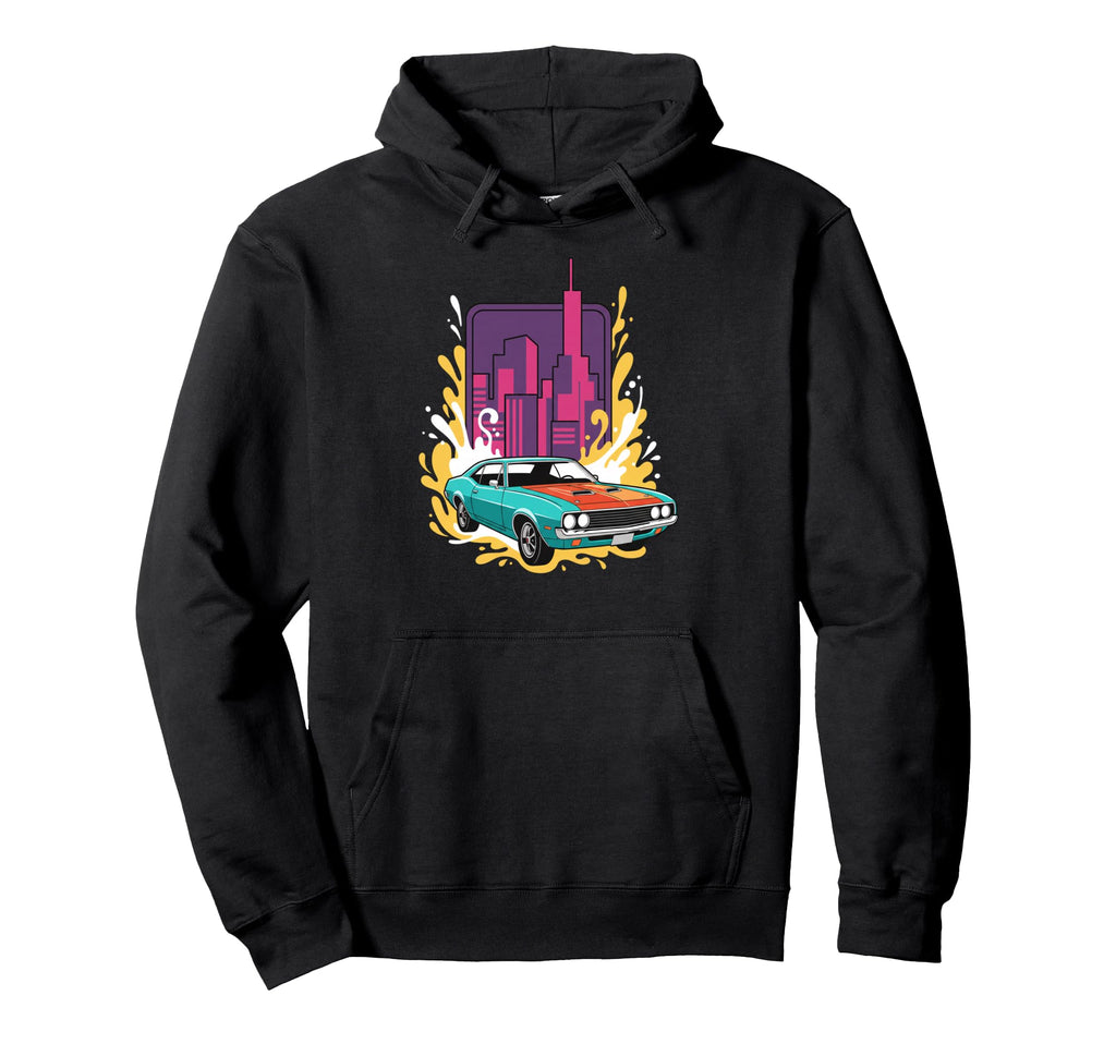 Car Muscle Car Cityscape Hoodie - Streetwear Style Men Women - T-Shirt, Sweatshirt, Hoodie