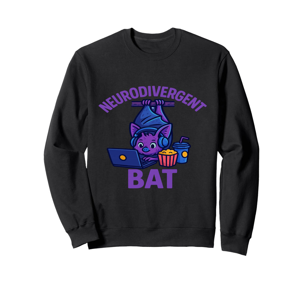 Neurodivergent Bat Neurodiversity Sweatshirt - Minimalist Print Unisex - T-Shirt, Sweatshirt, Hoodie