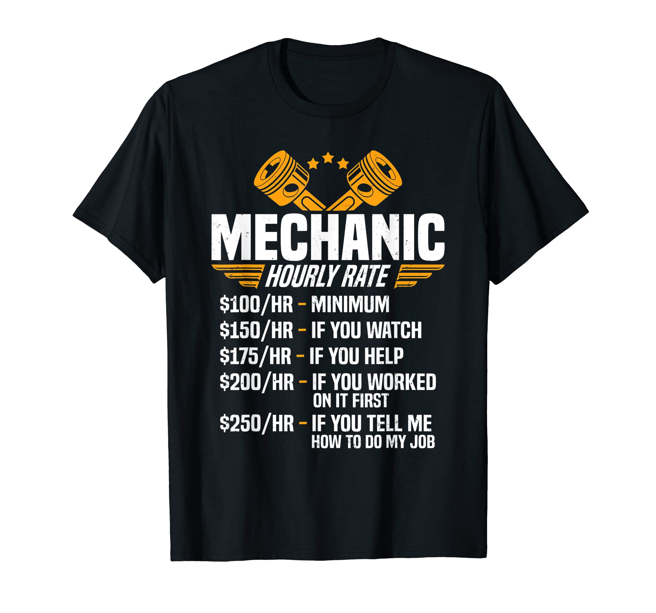 Funny Mechanic Dad Hourly Rate Car Auto T-Shirt - Trendy Graphic Men Women - T-Shirt, Sweatshirt, Hoodie