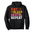 Roller Skating Skate 1970S Eat Sleep Hoodie - Unique Graphic Men Women - T-Shirt, Sweatshirt, Hoodie