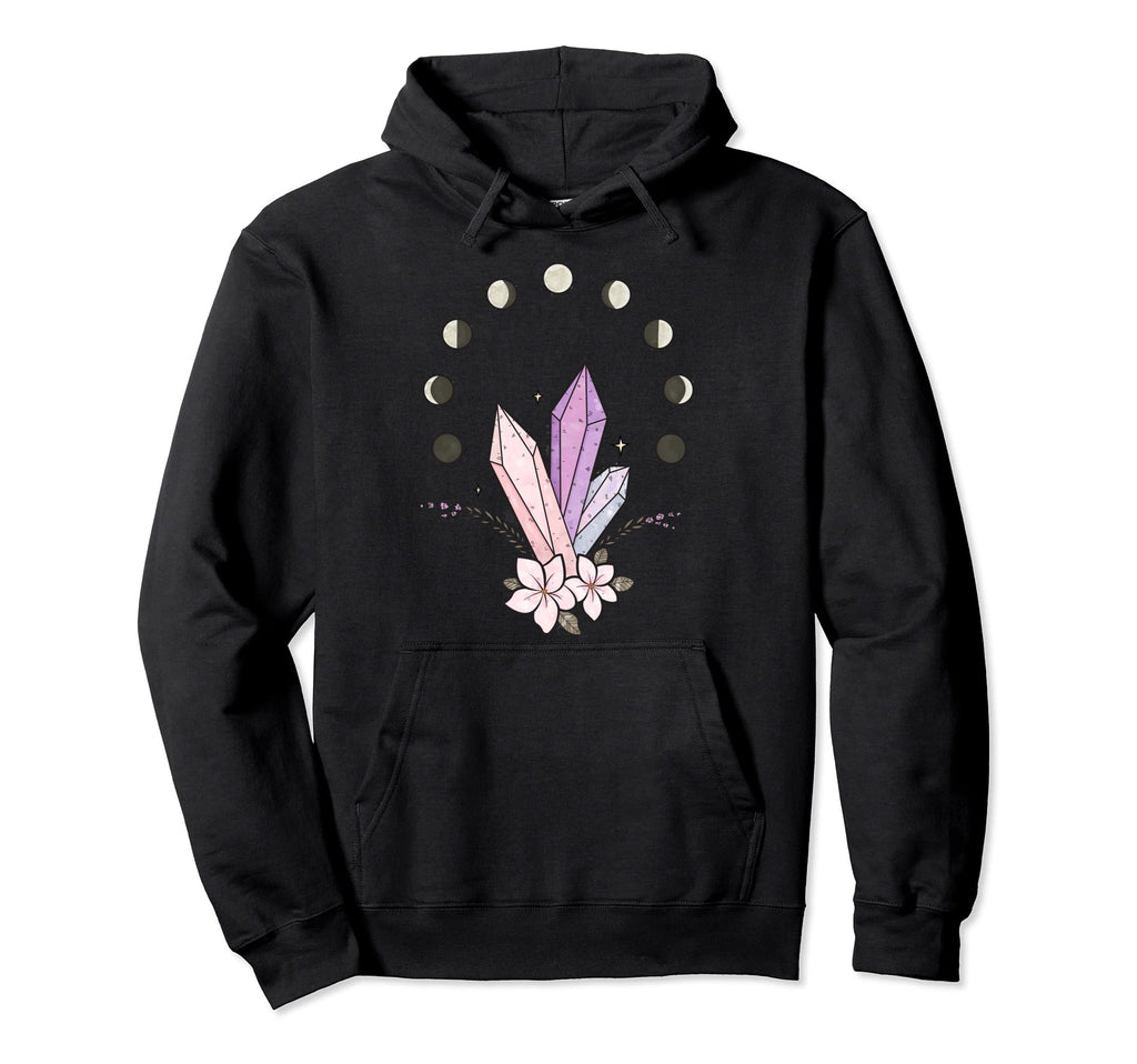 Healing Crystals Good Energy Moon Hoodie - Fun Novelty Design for Adults - T-Shirt, Sweatshirt, Hoodie