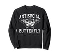 Antisocial Butterfly Funny Introvert Sweatshirt - Unique Graphic Unisex - T-Shirt, Sweatshirt, Hoodie