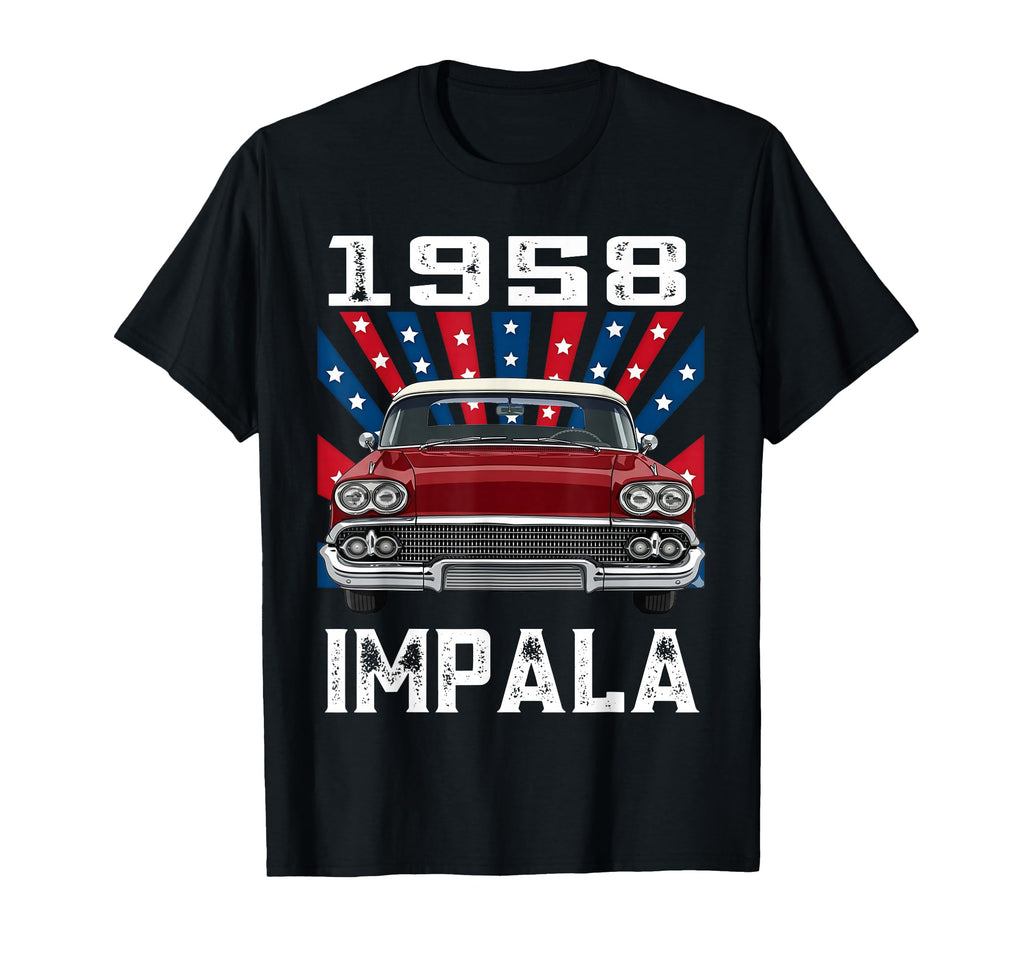 1958 58 Impala Old School Muscle Car T-Shirt - Unique Graphic Unisex - T-Shirt, Sweatshirt, Hoodie
