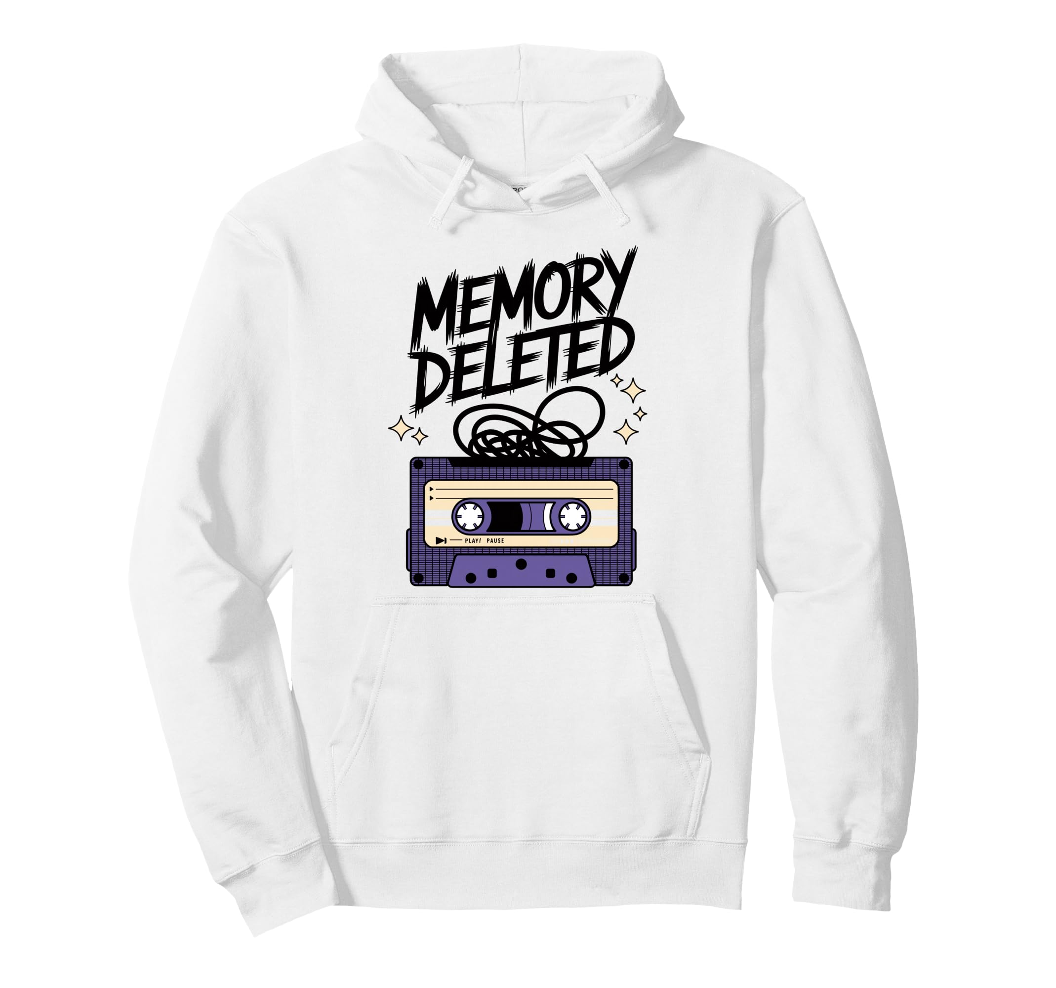 Memory Deleted Funny Cassette Tape Hoodie - Casual Everyday Wear for Adults - T-Shirt, Sweatshirt, Hoodie