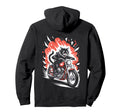 Cat Biker Riding Motorcycle Outfit Hoodie - Casual Everyday Wear Unisex - T-Shirt, Sweatshirt, Hoodie