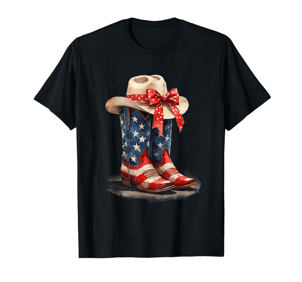 Western Cowboy Boots Cowgirl American T-Shirt - Minimalist Print Unisex - T-Shirt, Sweatshirt, Hoodie