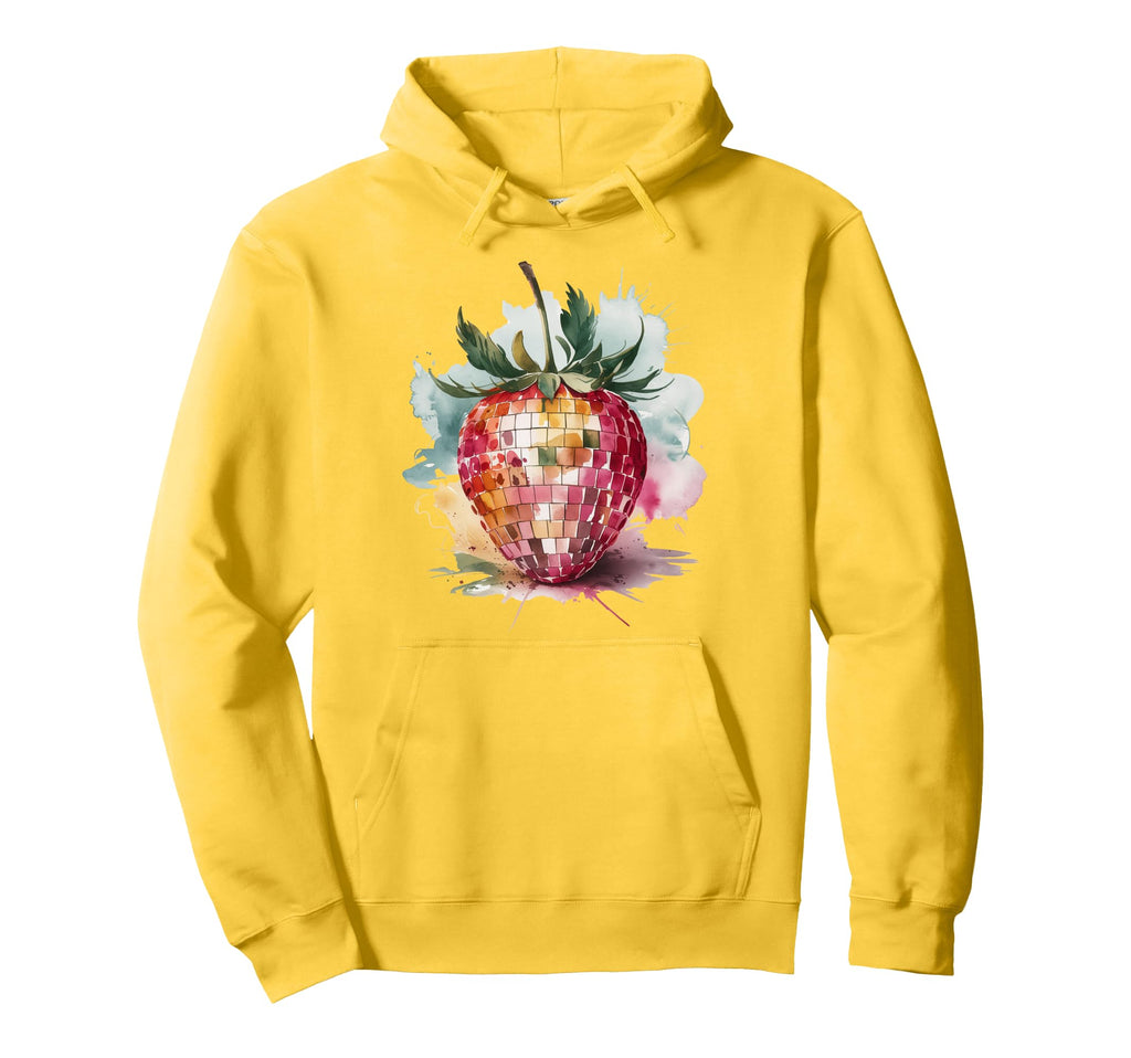 Watercolor Disco Strawberry Party Hoodie - Custom Art Print Men Women - T-Shirt, Sweatshirt, Hoodie