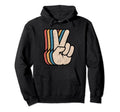 Peace Sign V Fingers 60S 70S 80S Hoodie - Aesthetic Graphic Unisex - T-Shirt, Sweatshirt, Hoodie