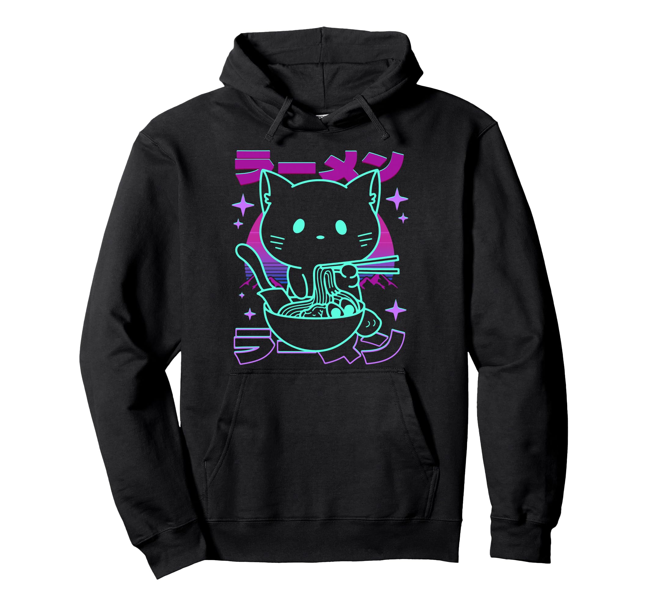 Anime Ramen Cat Japanese Noodles Hoodie - Novelty Apparel Men Women - T-Shirt, Sweatshirt, Hoodie