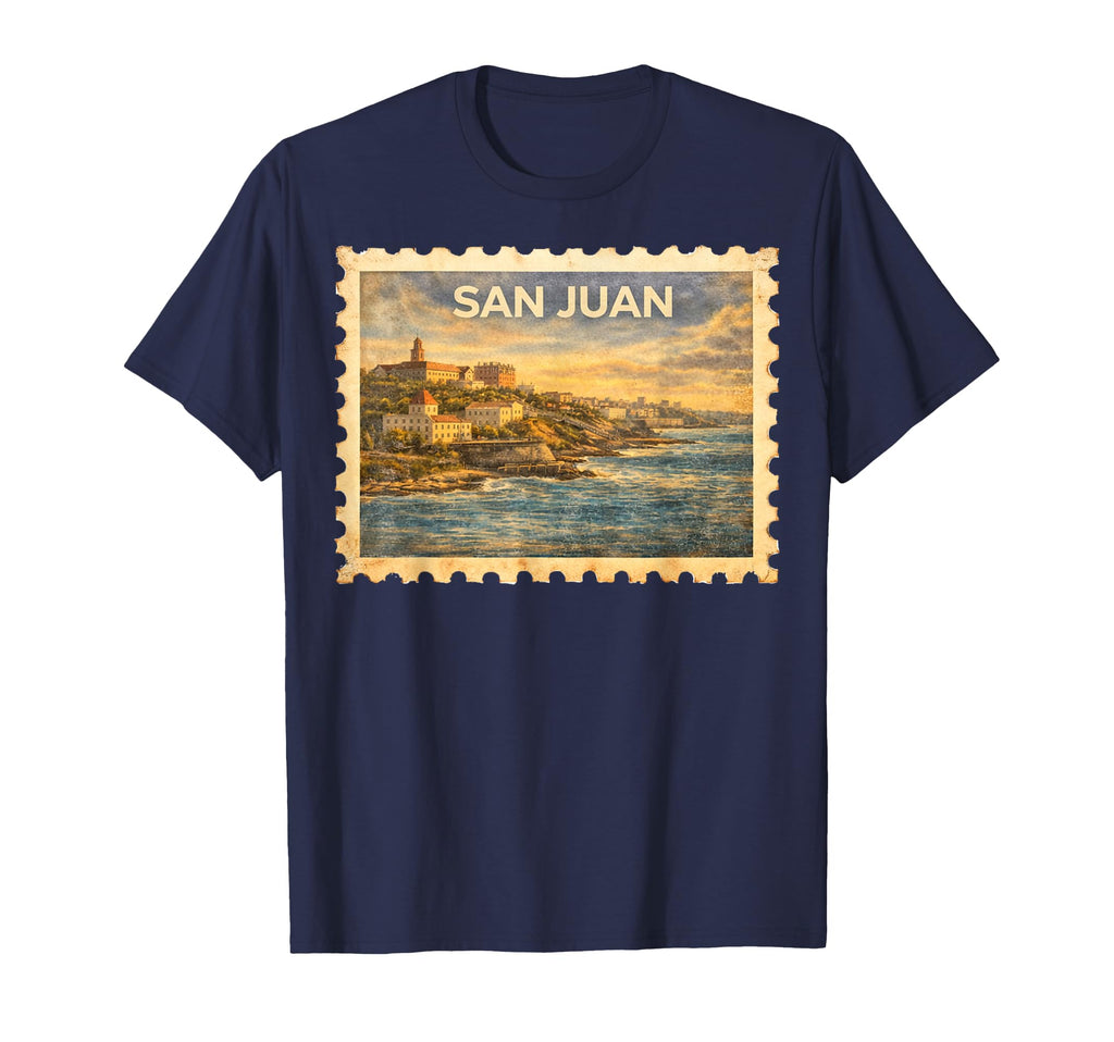 San Juan Puerto Rico Travel Stamp Art T-Shirt - Graphic Print Unisex - T-Shirt, Sweatshirt, Hoodie