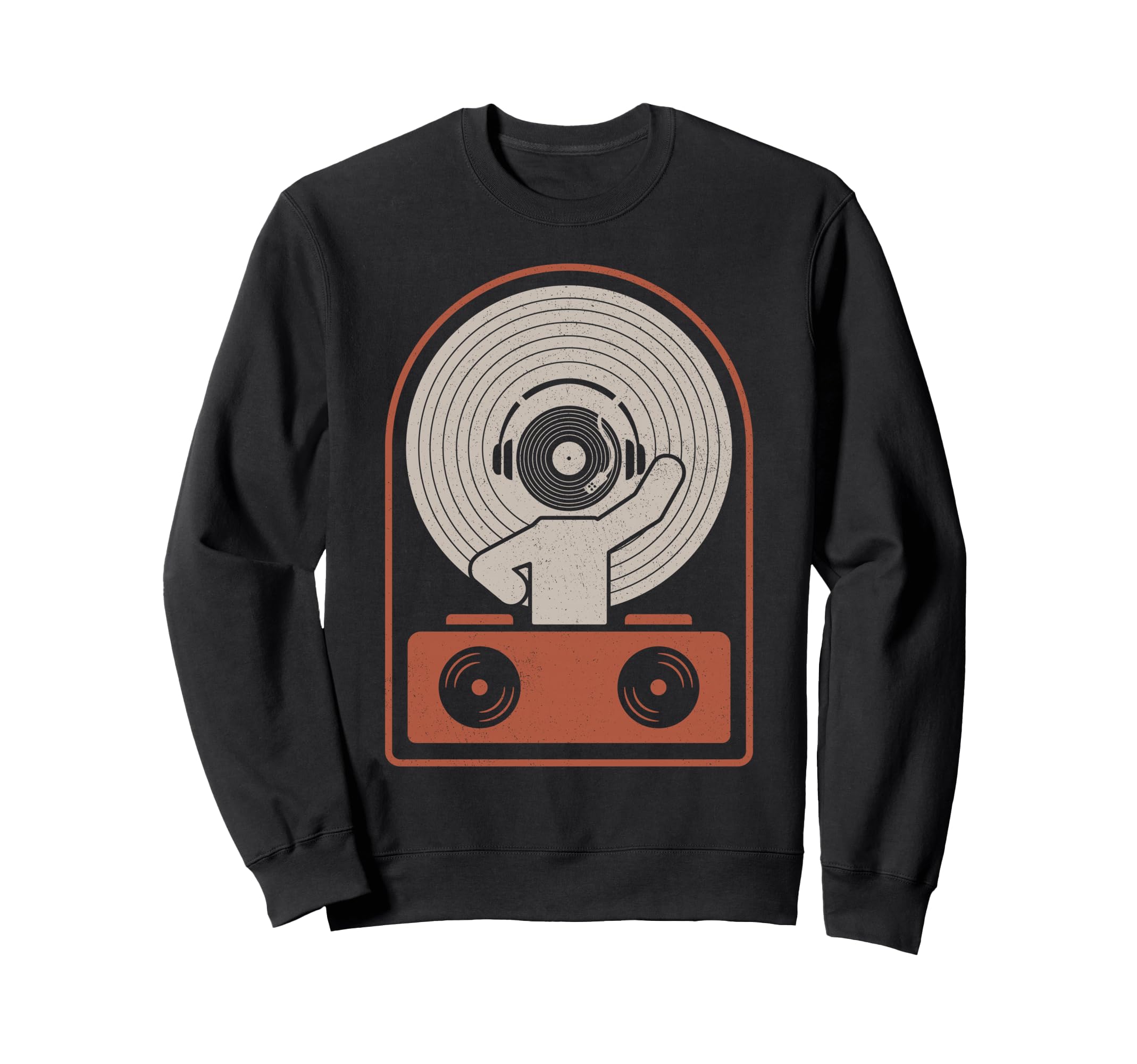 Dj Disc Jockey Vinyl Record Player Sweatshirt - Graphic Print Men Women - T-Shirt, Sweatshirt, Hoodie