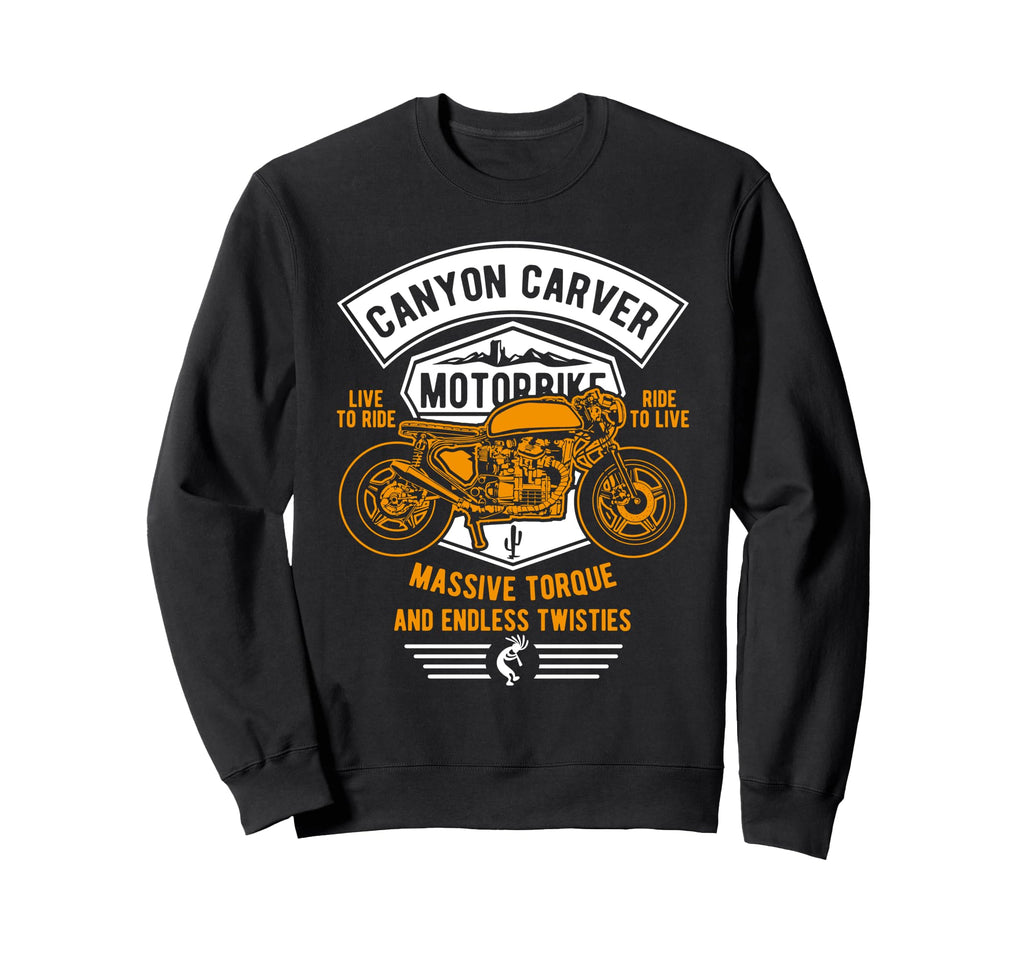 Canyon Carver Motorcycle Sweatshirt - Trendy Graphic Unisex - T-Shirt, Sweatshirt, Hoodie