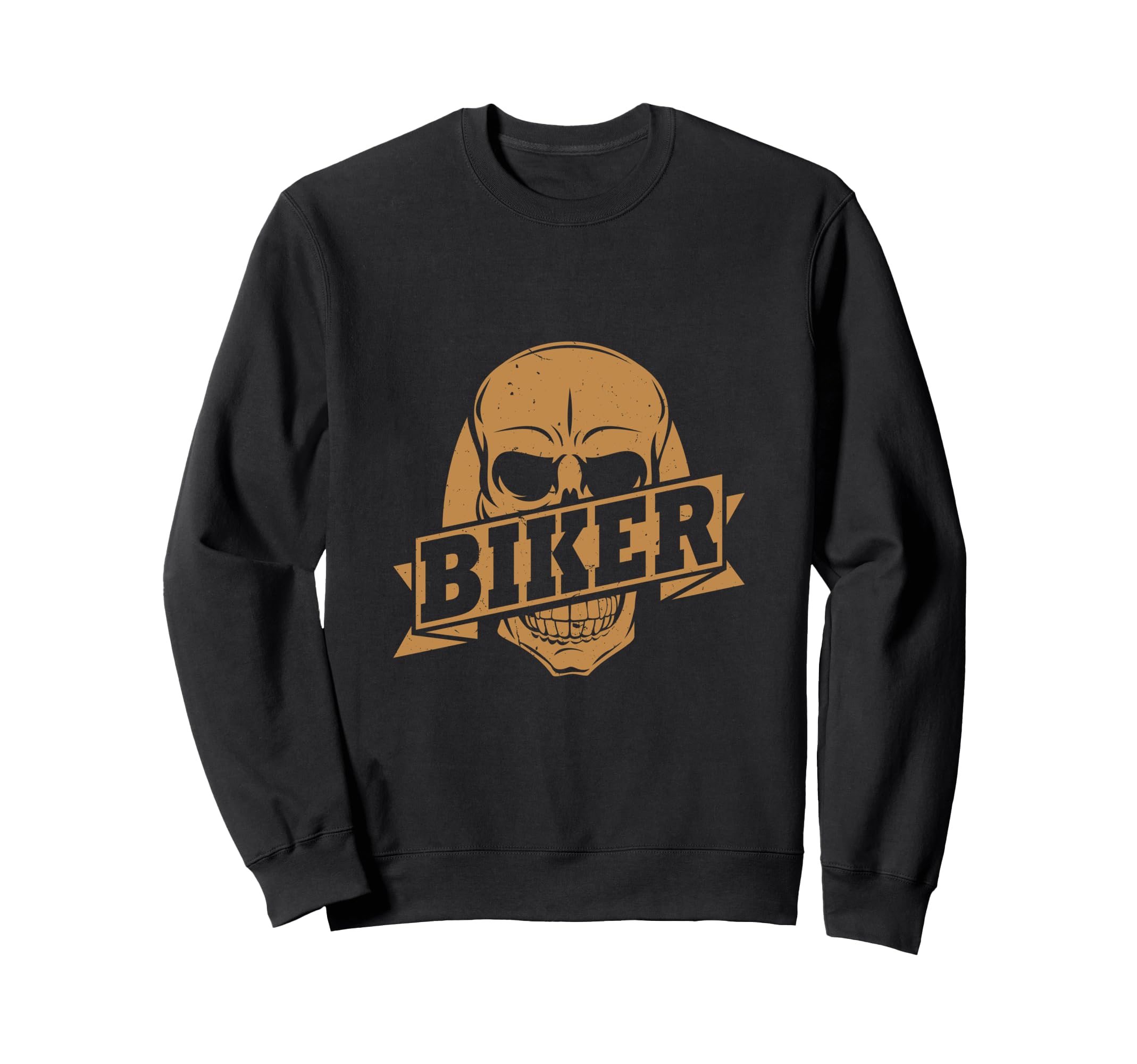 Biker Skull Motorcycle Sweatshirt - Minimalist Print Men Women - T-Shirt, Sweatshirt, Hoodie
