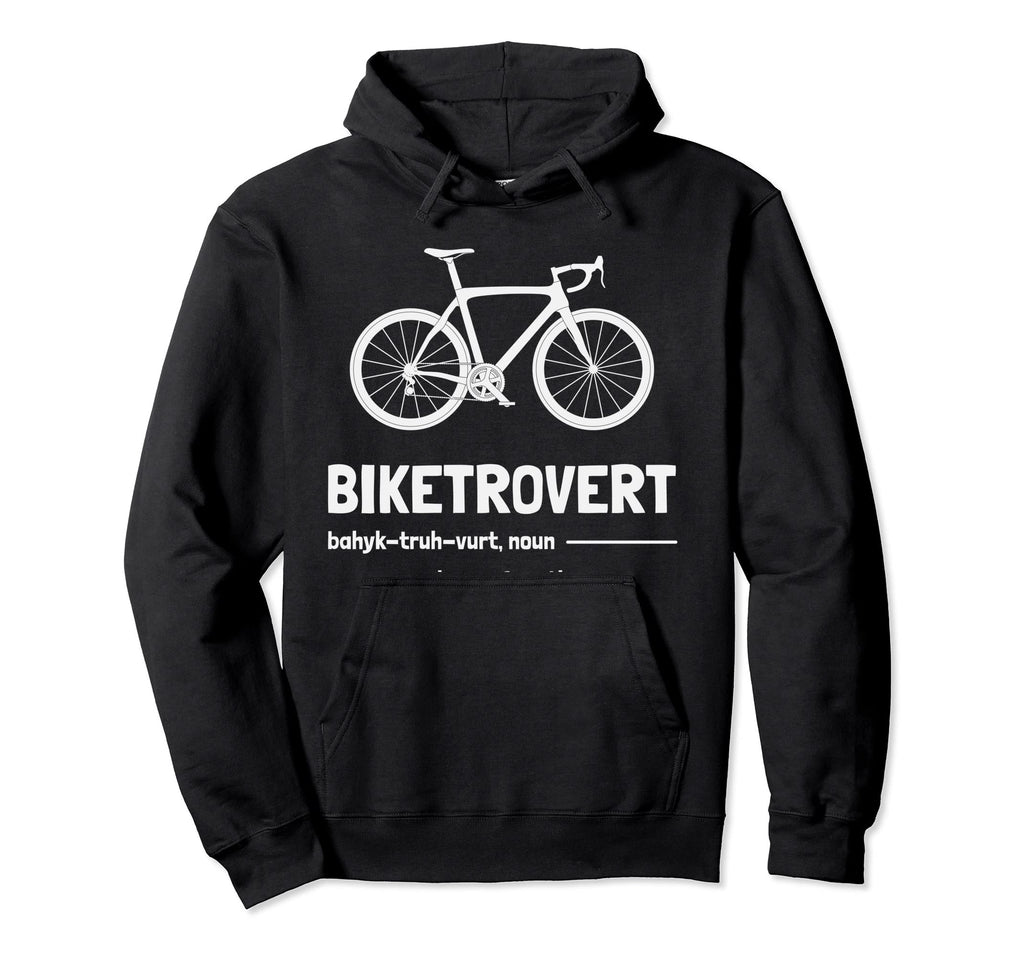 Biketrovert Funny Cycling Introvert Hoodie - Aesthetic Graphic Unisex - T-Shirt, Sweatshirt, Hoodie