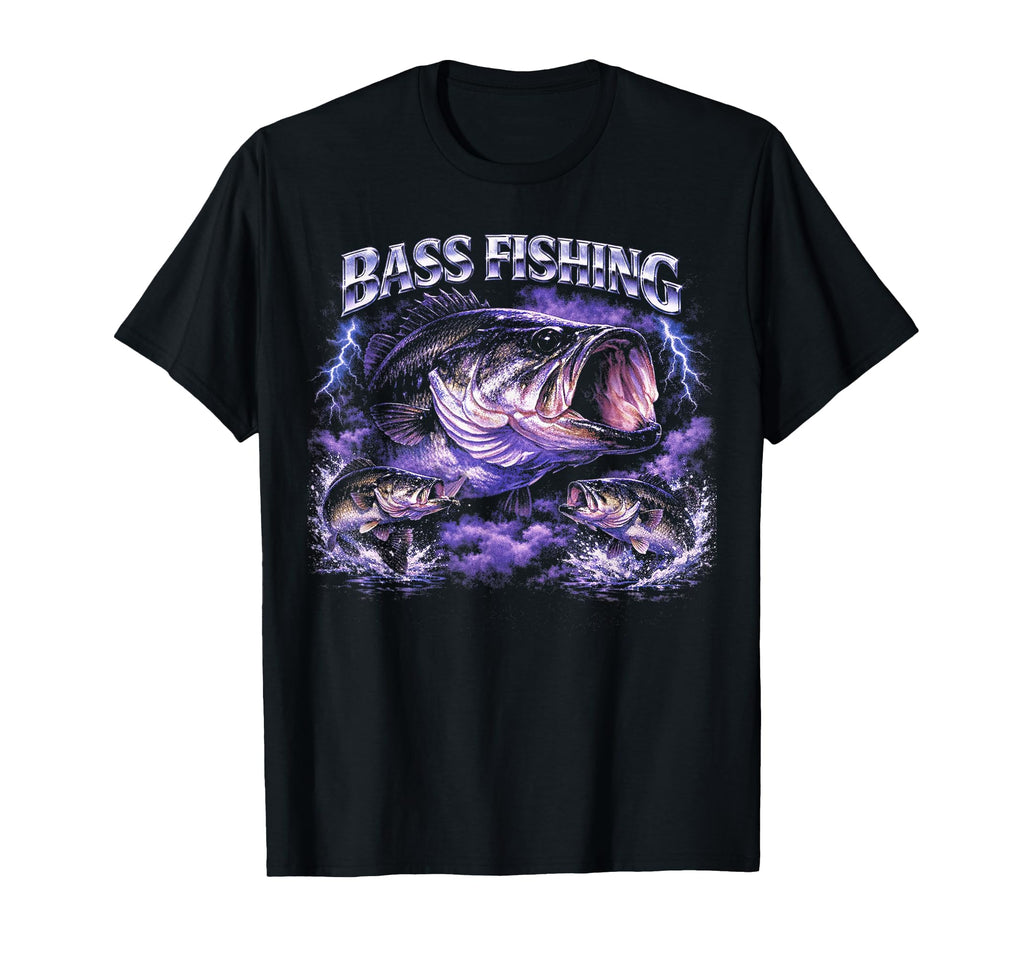 Funny Bass Fish 90S Bootleg T-Shirt - Custom Art Print for Adults - T-Shirt, Sweatshirt, Hoodie