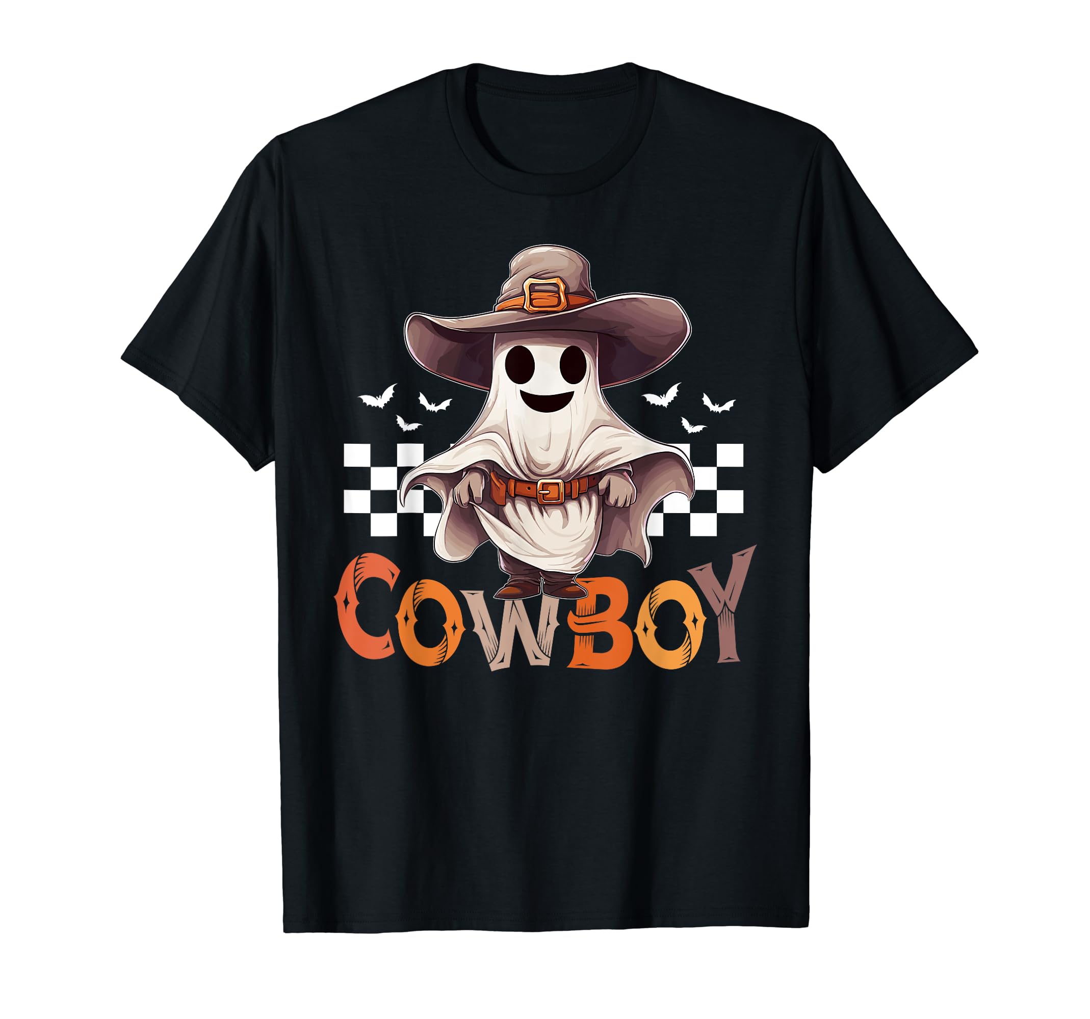 Funny Western Halloween Cowboy Ghost T-Shirt - Custom Art Print Unisex - T-Shirt, Sweatshirt, Hoodie