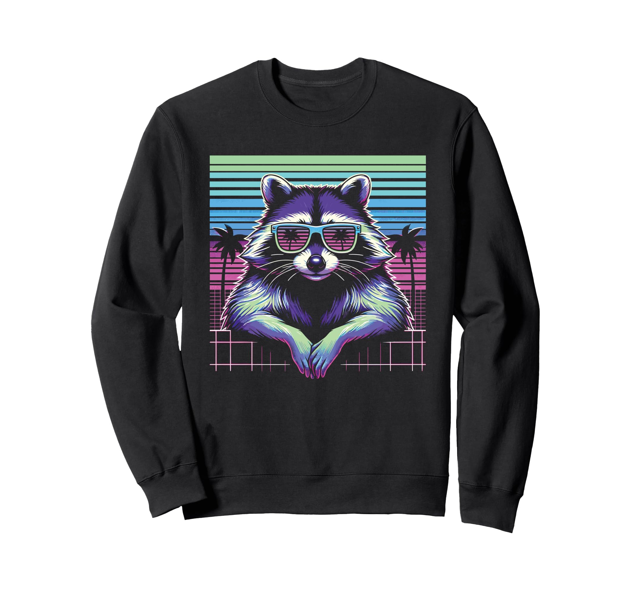 Raccoon Sunglasses 80S Sweatshirt - Casual Everyday Wear for Adults - T-Shirt, Sweatshirt, Hoodie