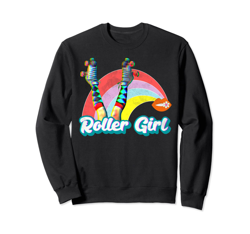 Roller Skates Roller Skater Rainbow Sweatshirt - Minimalist Print Unisex - T-Shirt, Sweatshirt, Hoodie