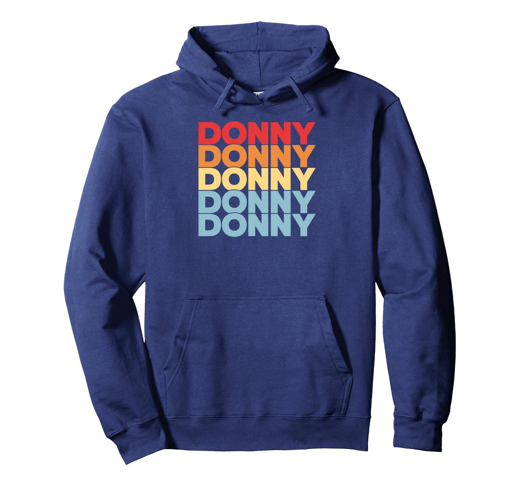 Colorful Block Letter Repeat Donny Name Hoodie - Minimalist Print Men Women - T-Shirt, Sweatshirt, Hoodie