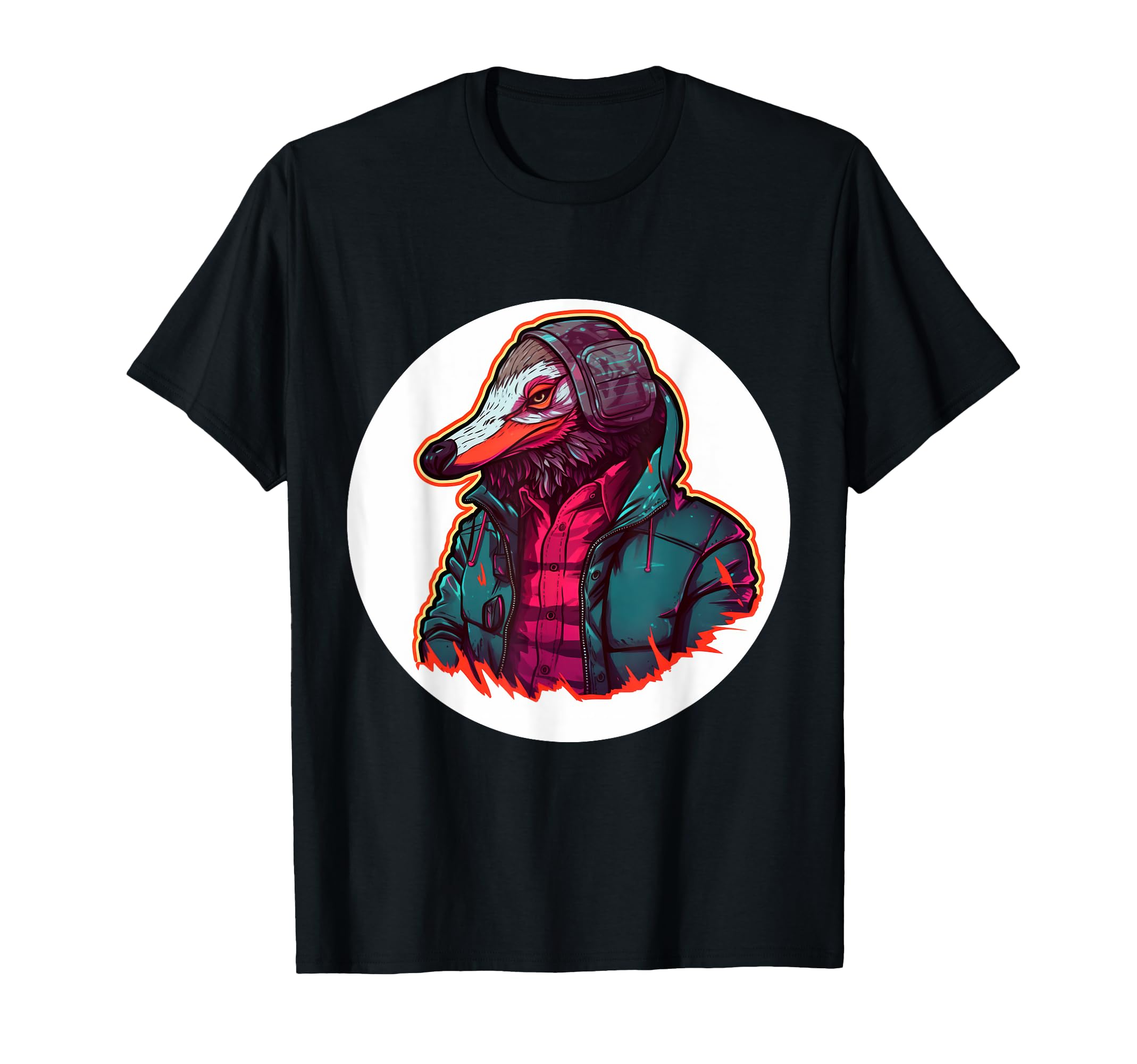 Urban Street Badger Outrun Aesthetic T-Shirt - Unique Graphic Men Women - T-Shirt, Sweatshirt, Hoodie